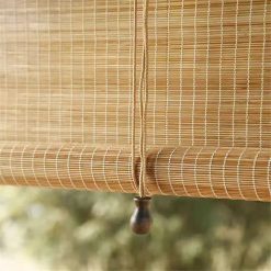 Store En Bambou Naturel – Store Enroulable Sans Perçage Pour Fenêtre, Balcon, Terrasse – Personnalisable 40 à 180 Cm